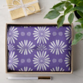 デイジー紫色の白い花柄 薄葉紙 (ギフト)