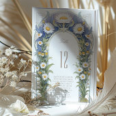 デイジー結婚のテーブル番号カード 招待状