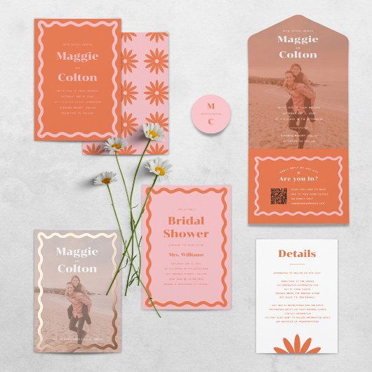 デイジー結婚の全てを一つの招待状 オールインワン招待状