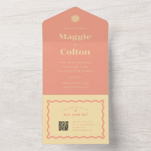 デイジー結婚の全てを一つの招待状 オールインワン招待状 (内側)