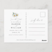 デイジー結婚の写真は日付を保存 ポストカード (裏面)