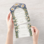 デイジー結婚の穴あきRSVP オールインワン招待状 (貼ってはがせる)