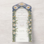 デイジー結婚の穴あきRSVP オールインワン招待状 (内側)