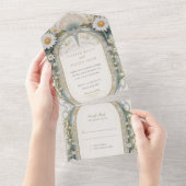 デイジー結婚の穴あきRSVP オールインワン招待状 (貼ってはがせる)