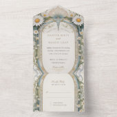 デイジー結婚の穴あきRSVP オールインワン招待状 (内側)