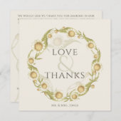 デイジー結婚ワイルドフラワーの平サンキューカード サンキューカード (正面/裏面)