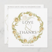 デイジー結婚ワイルドフラワーの平サンキューカード サンキューカード (正面/裏面)