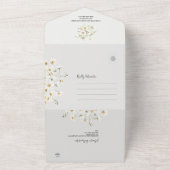 デイジー結婚ワイルドフラワー全て一つの招待状 オールインワン招待状 (外側)