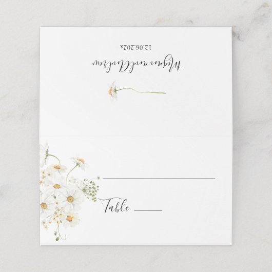 デイジー結婚ワイルドフラワー座席表 プレイスカード (外部開封)