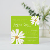 デイジー結婚式招待状フラワーホワイトライムグリーン 招待状 (スタンド正面)