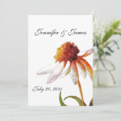 デイジー結婚式招待状白黒 招待状 (スタンド正面)