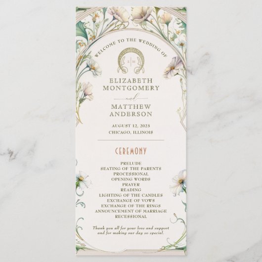 デイジー結婚式 プログラムアールヌーボーバイミュシャ プログラム (正面)