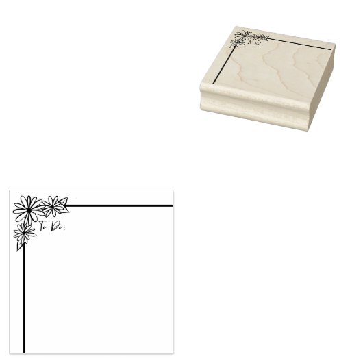デイジー縁どフローラおよびリストスタンプ ラバースタンプ (押印)