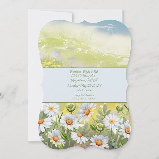 デイジー縁ど母の日の母 招待状 (裏面)