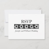 デイジー縁どRSVP結婚の応答 出欠カード (裏面)