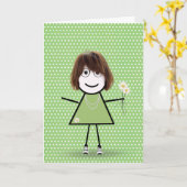 デイジー考え付きYou Stick Girlのs カード (黄色い花)