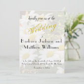 デイジー背景の黄色いスクリプト結婚の流れ 招待状 (スタンド正面)