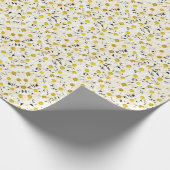 デイジー自然テンプレート黄色い白い花 ラッピングペーパー (角)