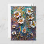 デイジー花かわいらし野花フローラ自然 ポストカード (正面/裏面)