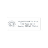 デイジー花と住所の手書きスタンプ セルフインキングスタンプ (デザイン)