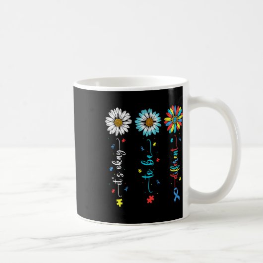 デイジー花の自閉症の認識Okを拡散する コーヒーマグカップ (右)
