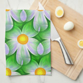 デイジー花キッチンタオル キッチンタオル (四つ折り)