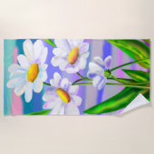 デイジー花ビーチタオル ビーチタオル (正面)