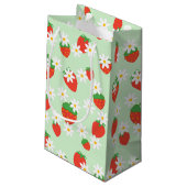 デイジー花フローラいちご模様クリスマス スモールペーパーバッグ (裏面アングル)
