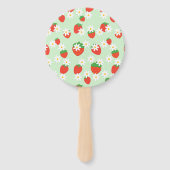 デイジー花フローラいちご模様クリスマス ハンドファン (正面)