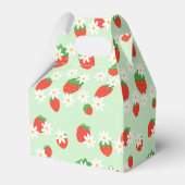 デイジー花フローラいちご模様クリスマス フェイバーボックス (裏面サイド)