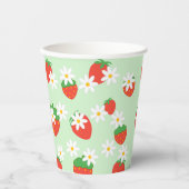 デイジー花フローラいちご模様クリスマス 紙コップ (正面)