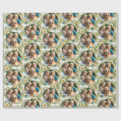 デイジー花メドウカスタム写真かわいらしギフト ラッピングペーパー (フラット)