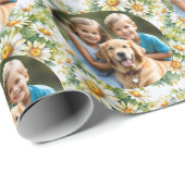 デイジー花メドウカスタム写真かわいらしギフト ラッピングペーパー (ロールコーナー)