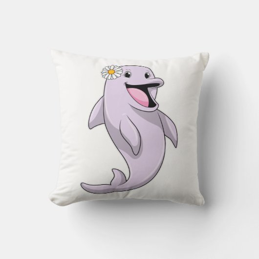 デイジー花付きイルカ クッション (正面)