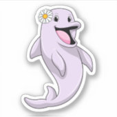 デイジー花付きイルカ シール (正面)