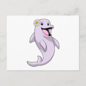 デイジー花付きイルカ ポストカード (正面)