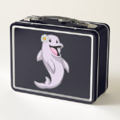 デイジー花付きイルカ メタルランチボックス (裏面)