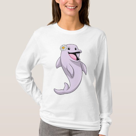 デイジー花付きイルカ Tシャツ (正面)