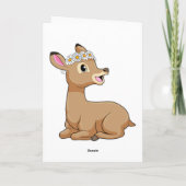 デイジー花付き鹿 カード (裏面)