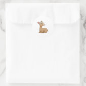 デイジー花付き鹿 ラウンドシール (バッグ)