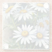 デイジー花束エレガント水彩 ガラスコースター (裏面)