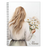 デイジー花束付き女性 ノートブック (正面)