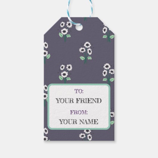 デイジー花束 ギフトタグ (正面)