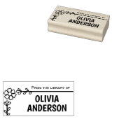 デイジー花枠、図書室 ラバースタンプ (押印)