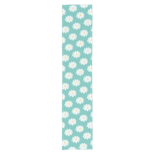 デイジー花柄カスタムカラーテーブルランナー ショートテーブルランナー (正面)