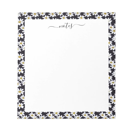 デイジー花柄縁ど ノートパッド (正面)