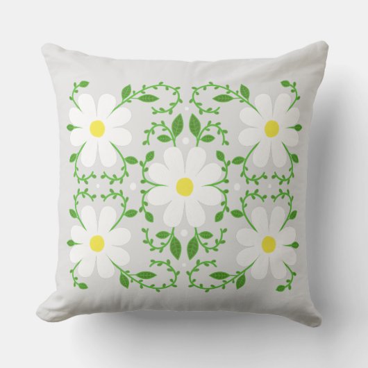 デイジー花柄装飾用クッション クッション (正面)