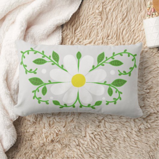 デイジー花柄装飾用クッション ランバークッション (ブランケット)