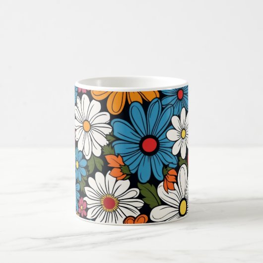 デイジー花柄 コーヒーマグカップ (中央)