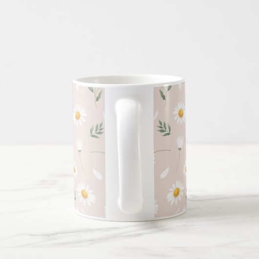 デイジー花柄 コーヒーマグカップ (ハンドル)